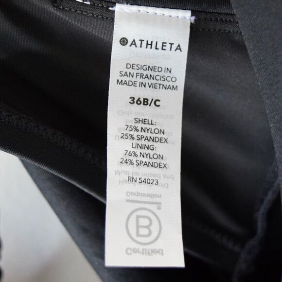 ATHLETA Bondi Bra Cup Swim Top Tankini, Black, Size 36B/C NWT $74 657719 - Picture 9 of 11